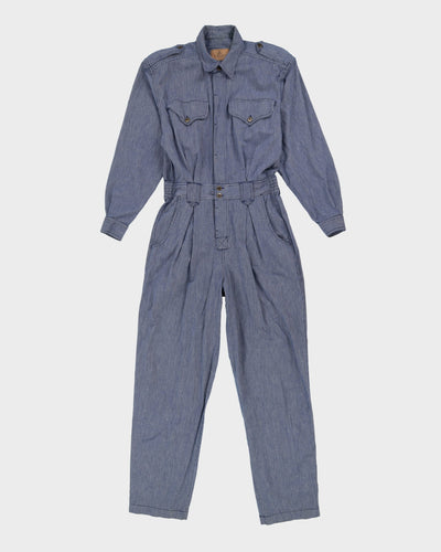 Lizwear Blue Micro Striped Jumpsuit - M