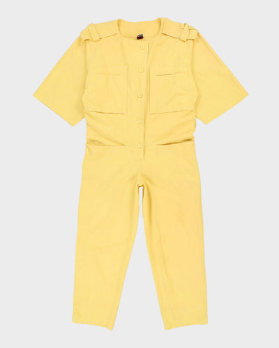 Vintage 1990s Yellow Long Sleeve Jumpsuit - L