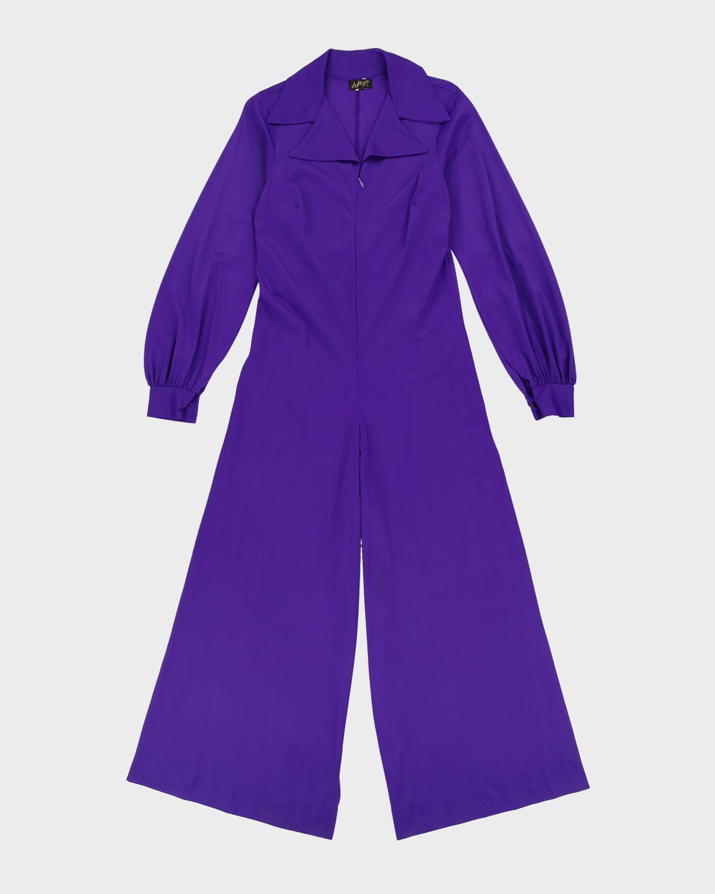 Vintage 1970s Purple Flared Disco Jumpsuit - S