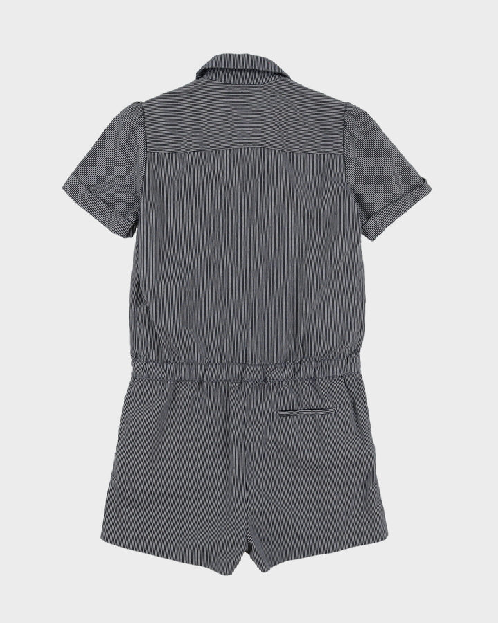 A.P.C. Blue Stripy Cotton Playsuit - S