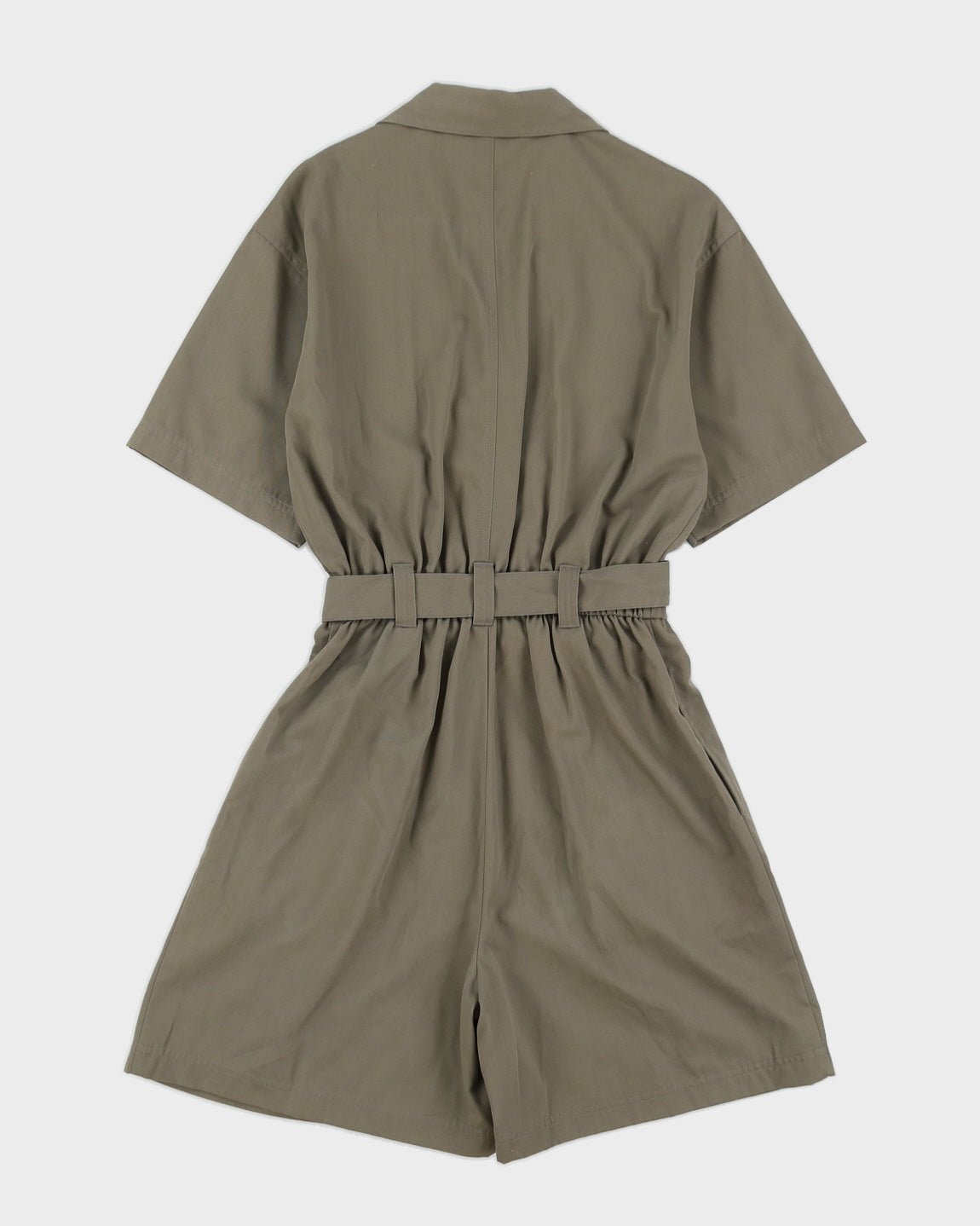 Green Embroidery Detailed Playsuit - S