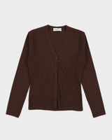 Vintage 90s Georges Rech Brown Merino Knit Cardigan - M