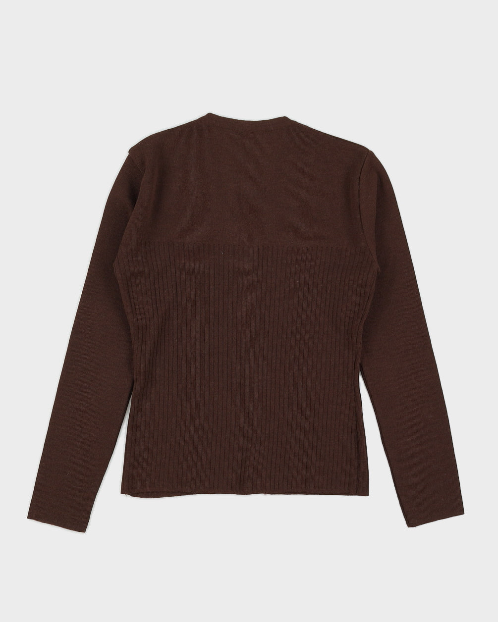 Vintage 90s Georges Rech Brown Merino Knit Cardigan - M
