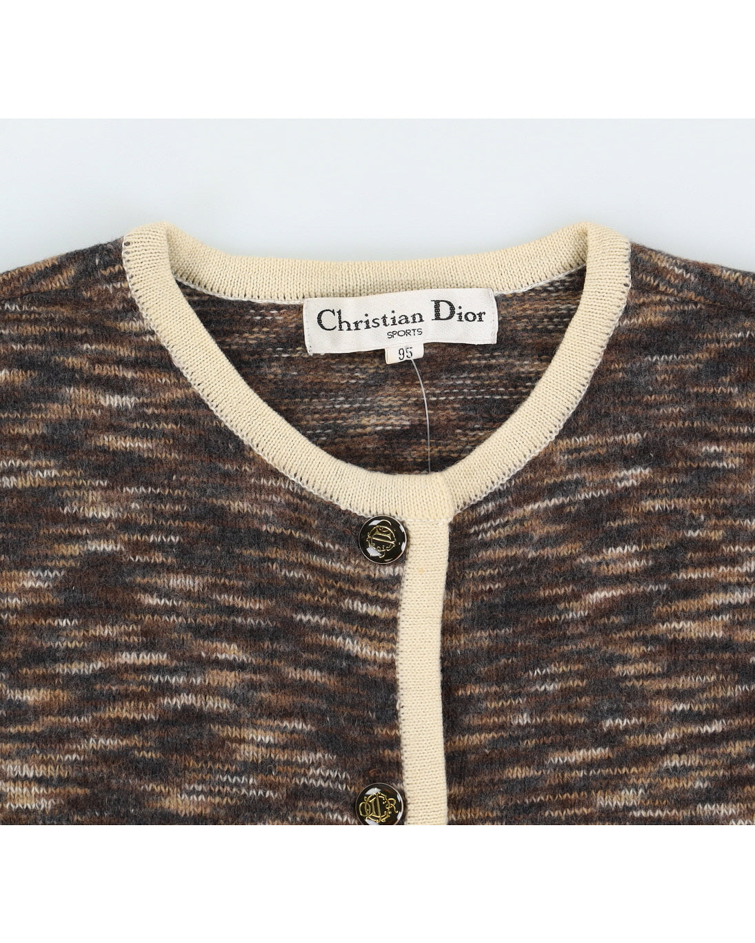 Vintage Christian Dior sports marl knit cardigan - M