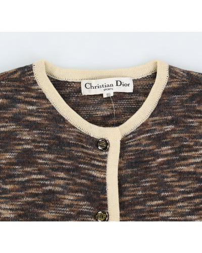 Vintage Christian Dior sports marl knit cardigan - M
