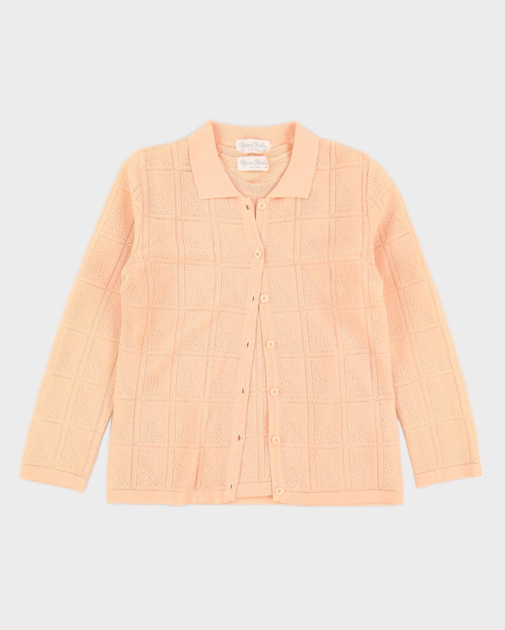 Vintage 1980s 2 Piece Peach Top and Cardigan  - M