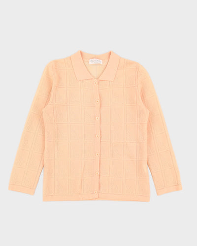Vintage 1980s 2 Piece Peach Top and Cardigan  - M