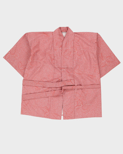 Vintage 1990s Pink Patterned Haori Kimono Jacket - XL / XXL