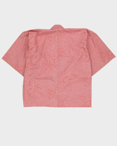 Vintage 1990s Pink Patterned Haori Kimono Jacket - XL / XXL