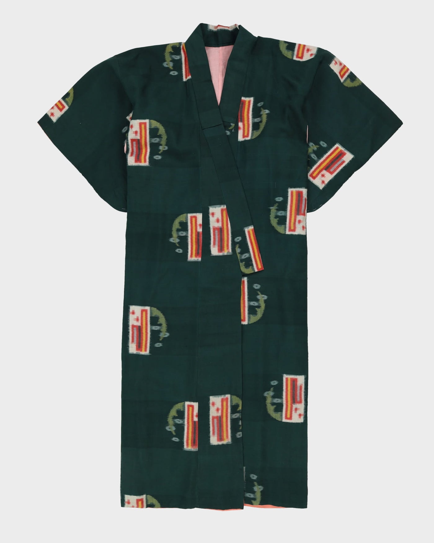 Vintage 1950s Green Meisen Kimono - S / M