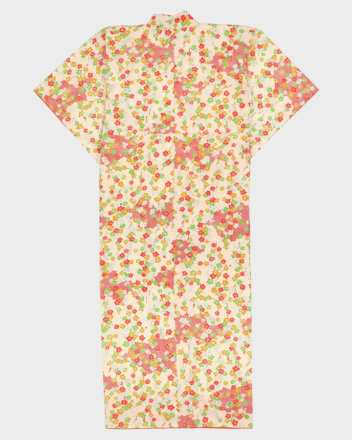 Yellow With Green Flowers Kimono - L
