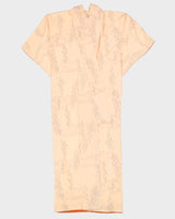 Vintage Peach With Blossoms Print Kimono - M / L