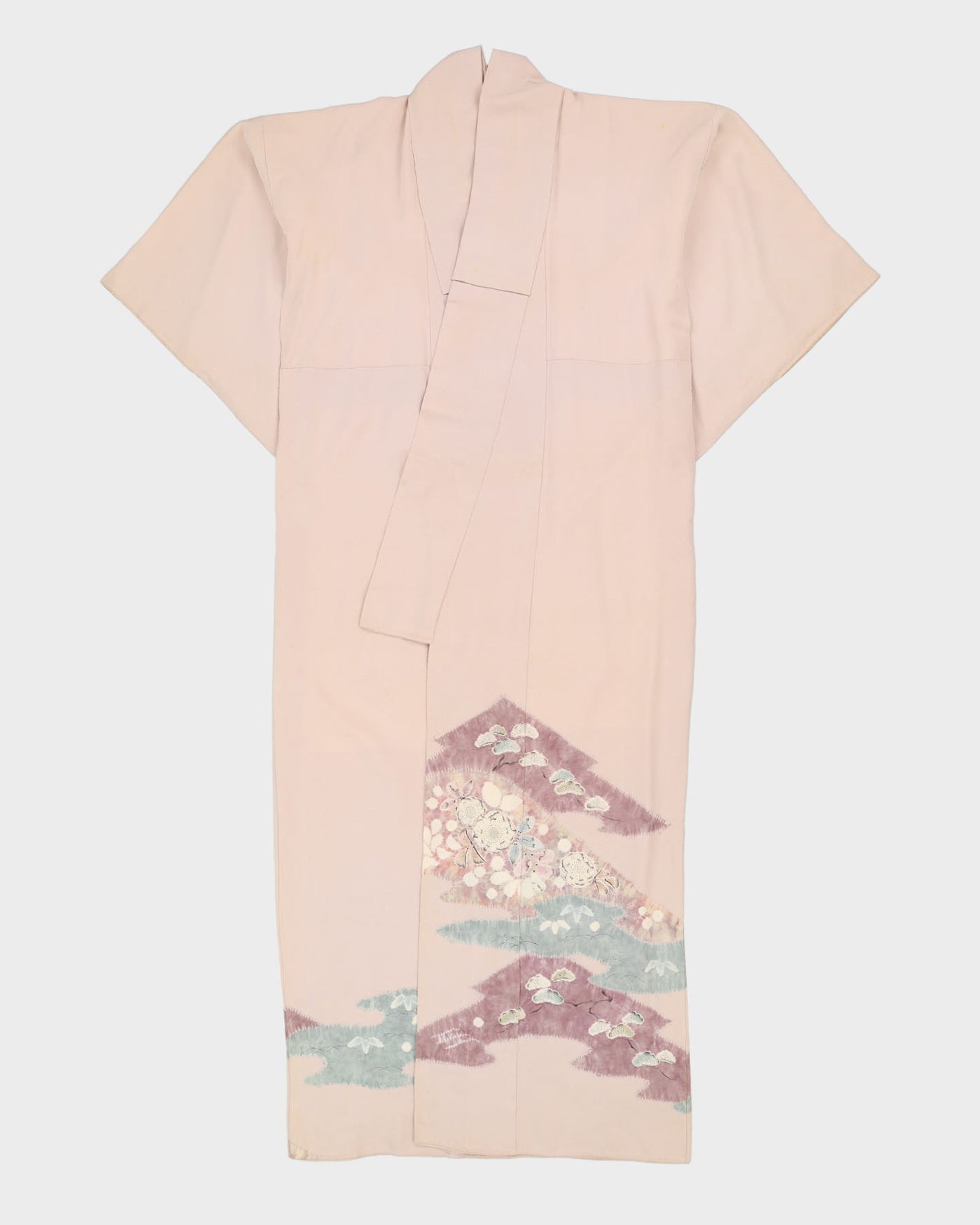 Vintage Tomesode Pink With Lilac Pattern Kimono - L / XL