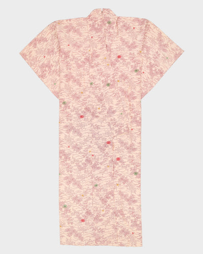 Pink With Shibori Pattern Kimono - S