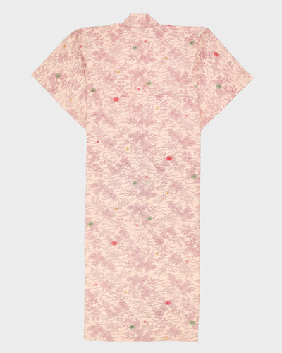 Pink With Shibori Pattern Kimono - S