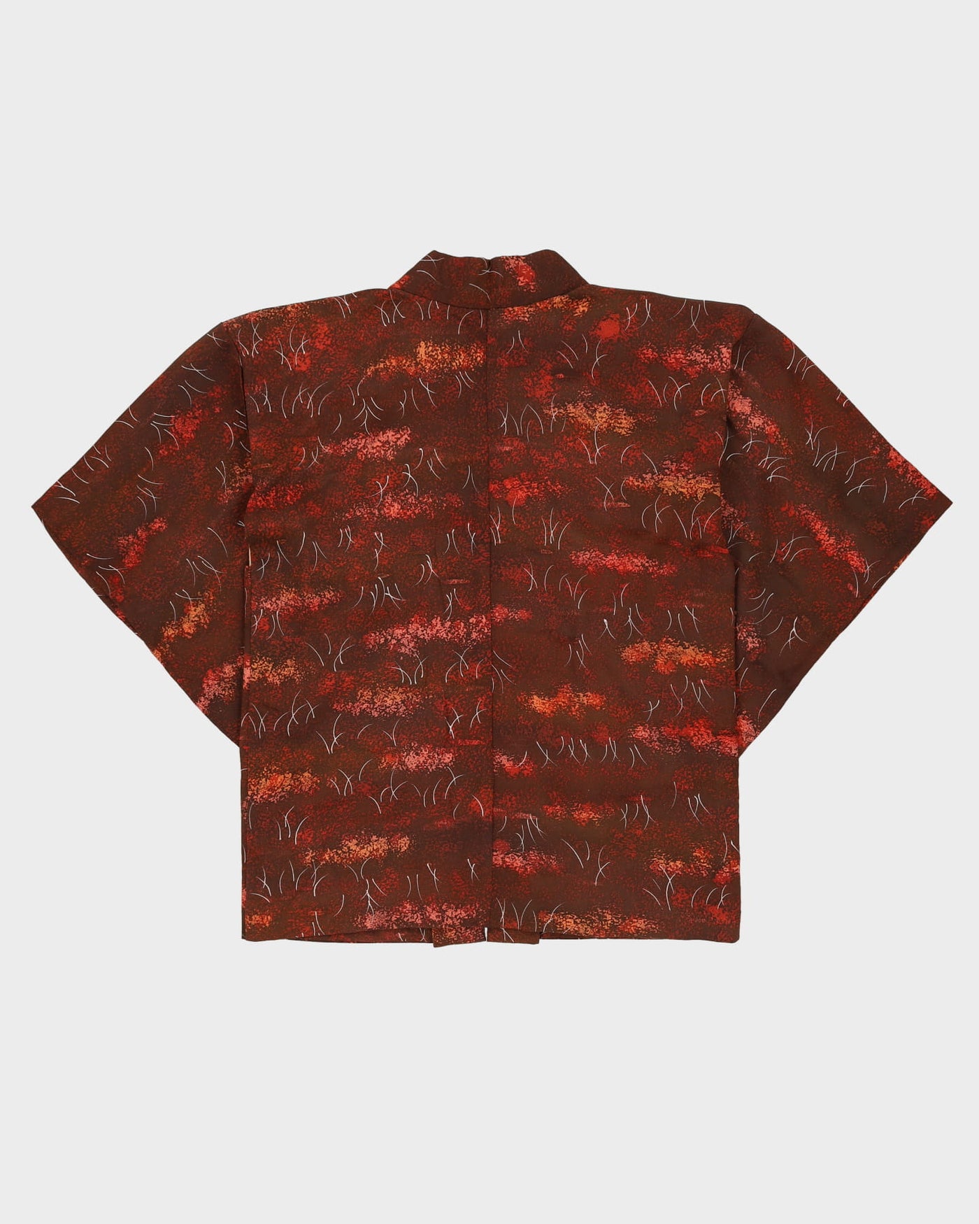 Vintage 1950s Orange Patterned Haori Kimono - M / L