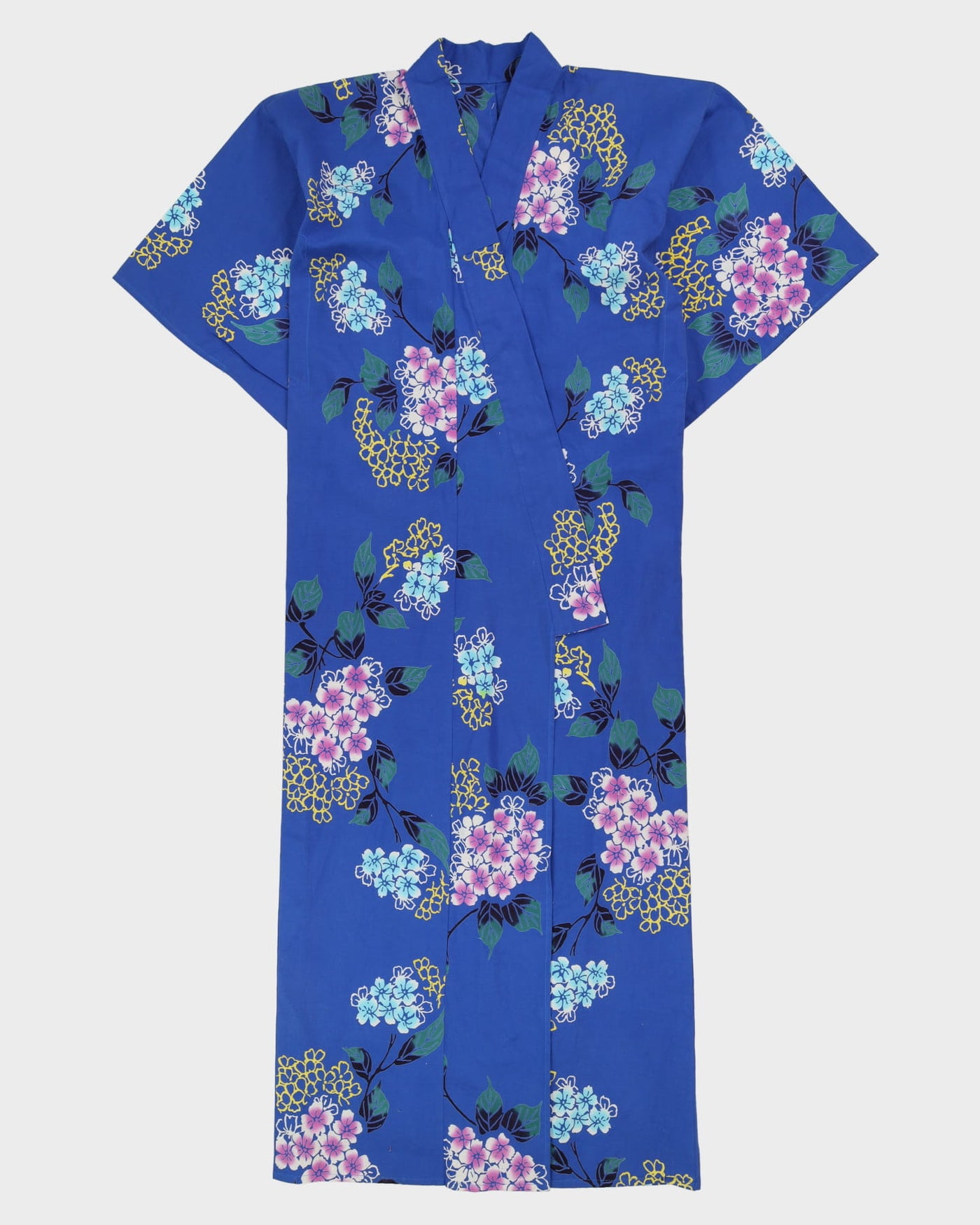 Blue Patterned Yukata Summer Kimono - L