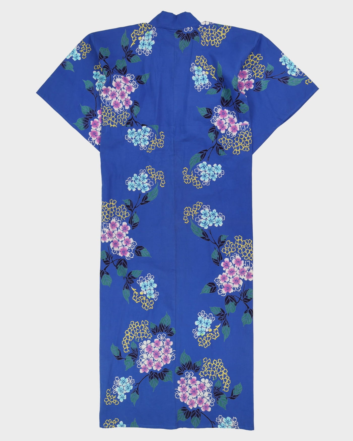 Blue Patterned Yukata Summer Kimono - L