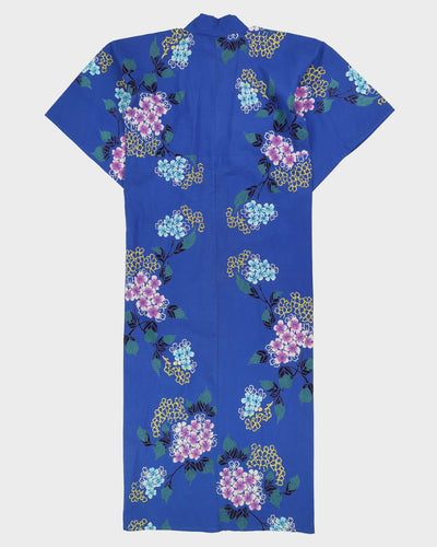 Blue Patterned Yukata Summer Kimono - L
