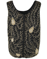 60s Golden Vine Beaded Knit Vest -