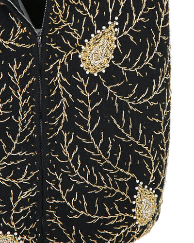60s Golden Vine Beaded Knit Vest -