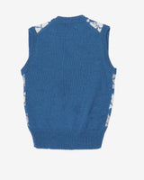 Nordstrom Blue Argyle Check Knit Vest Top - XS