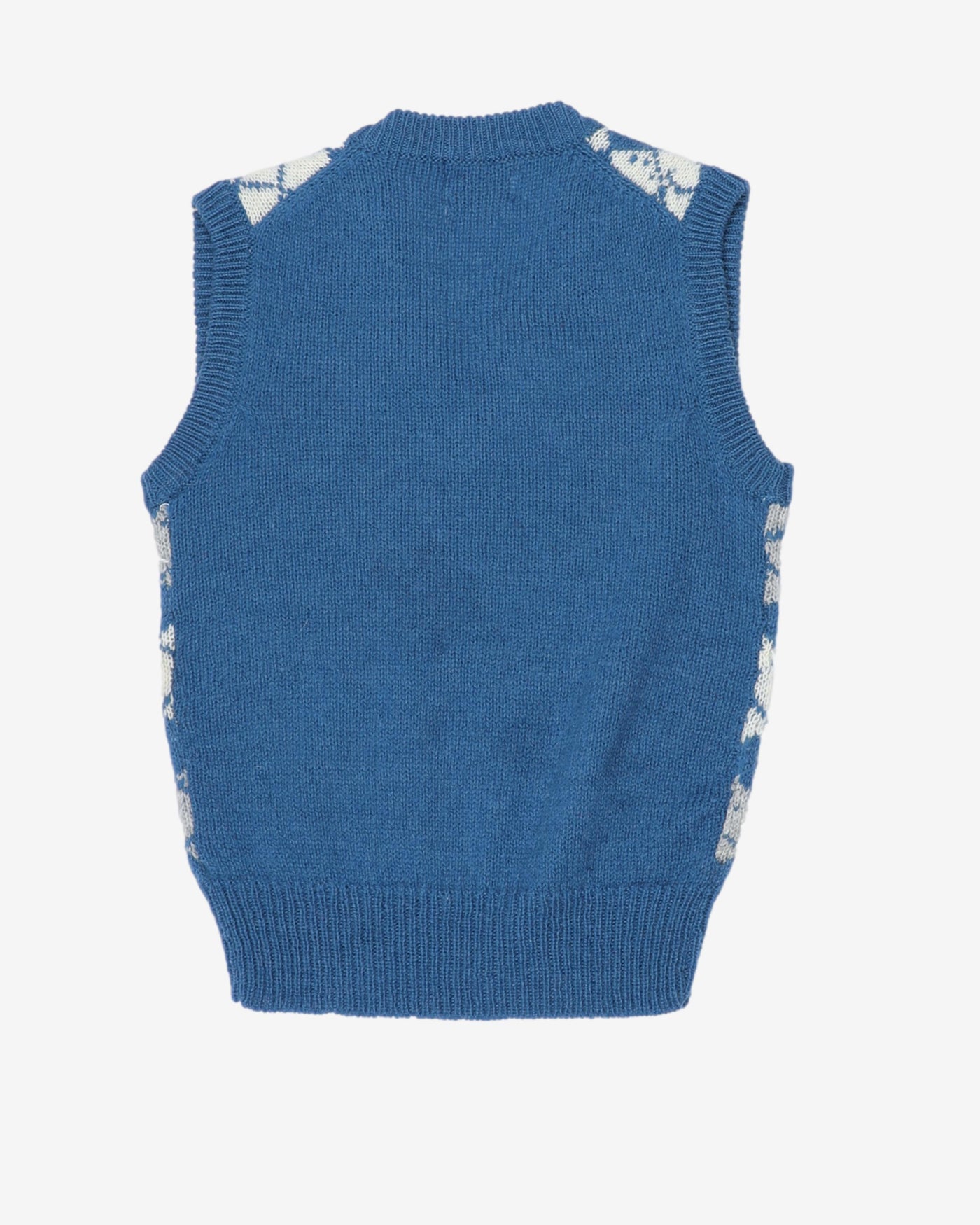 Nordstrom Blue Argyle Check Knit Vest Top - XS