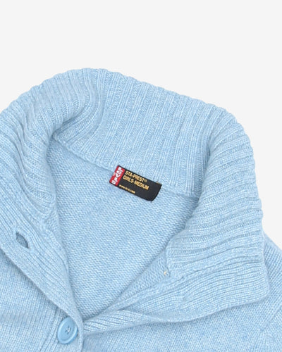 Levi's Blue Lambswool Knitted Cardigan