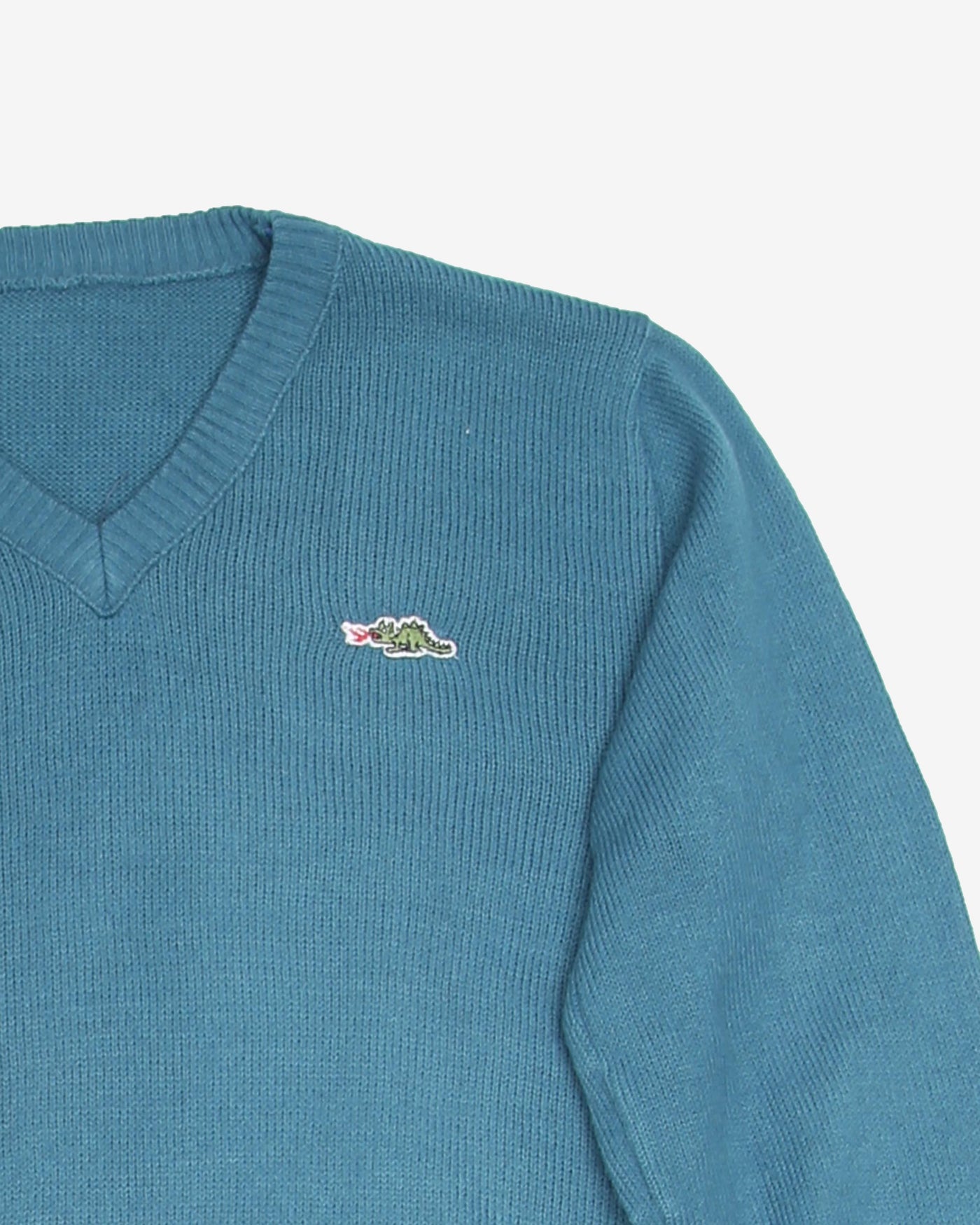 Vintage Blue V-neck Knitted Jumper