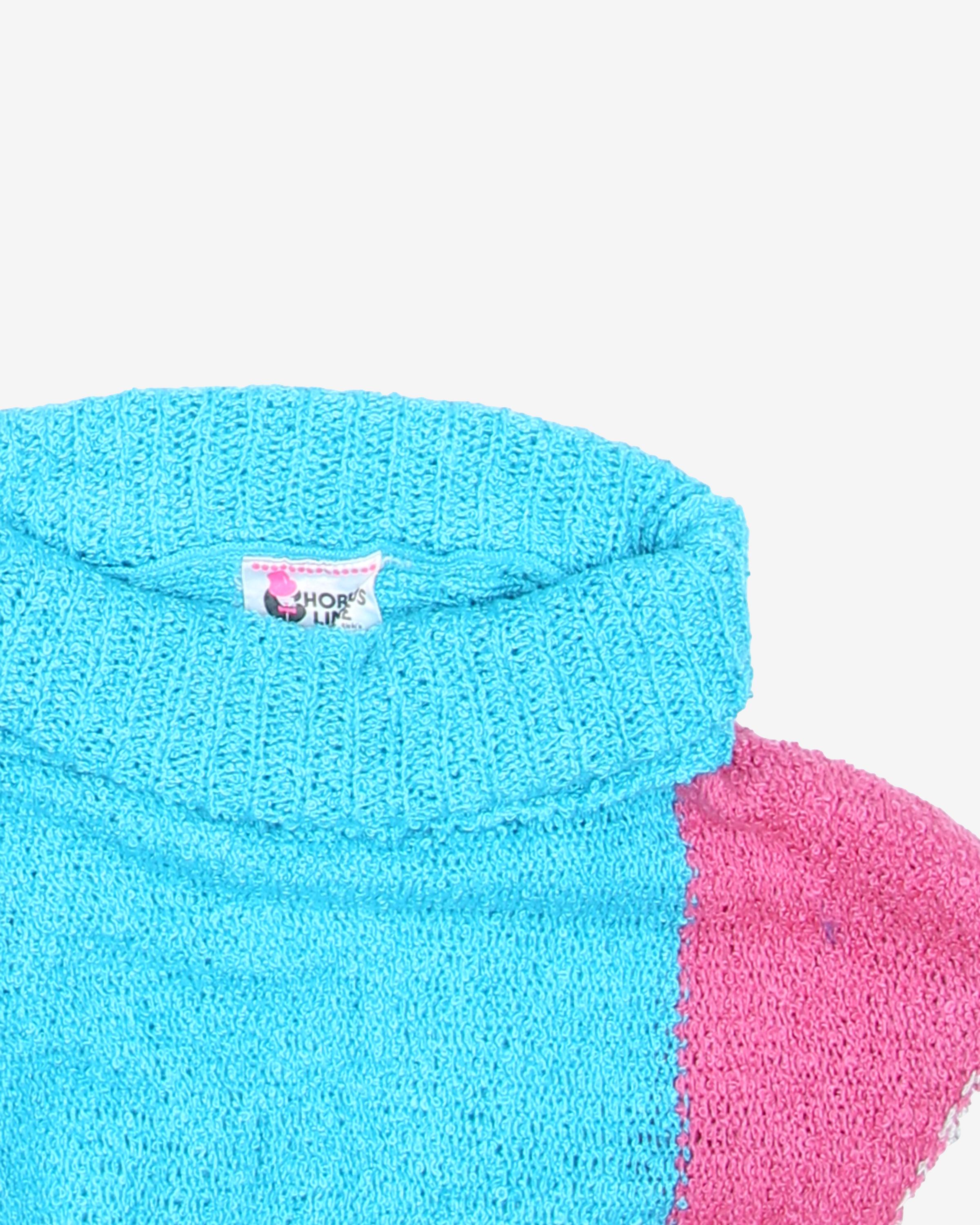 1980s Batwing Sleeve Block Colour Roll Neck Jumper