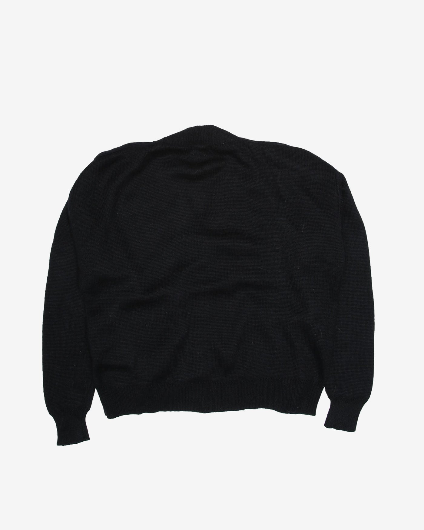Black Floral Embroidered With Pockets Cardigan