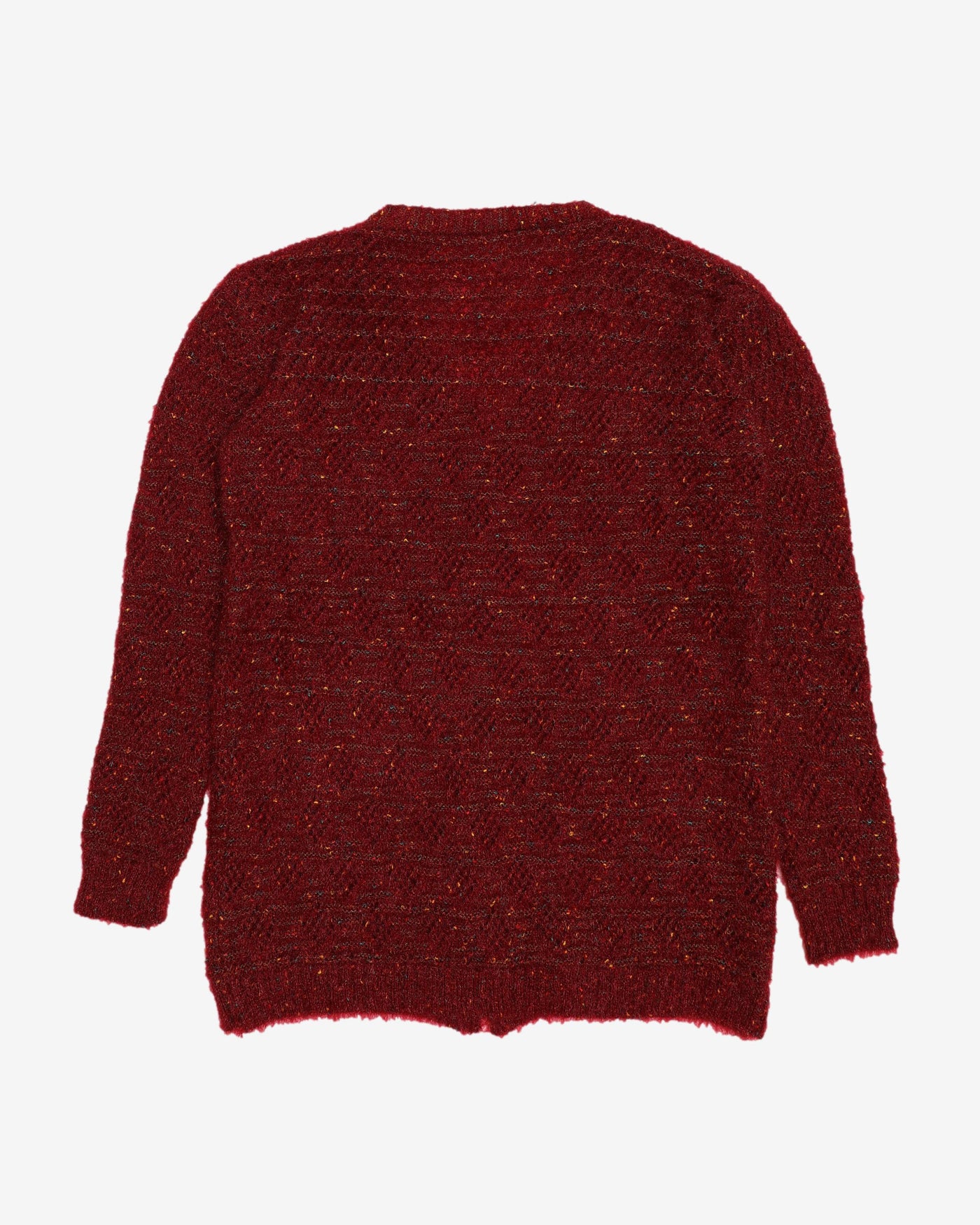 Hand knitted Burgundy Metallic Cardigan - M