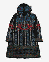 Floral Embroidered Hooded Cardigan - L