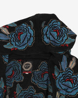 Floral Embroidered Hooded Cardigan - L
