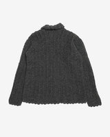Hand Knitted Grey Collared Cardigan - S