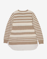 Calvin Klein Beige And White Knitted Jumper - M