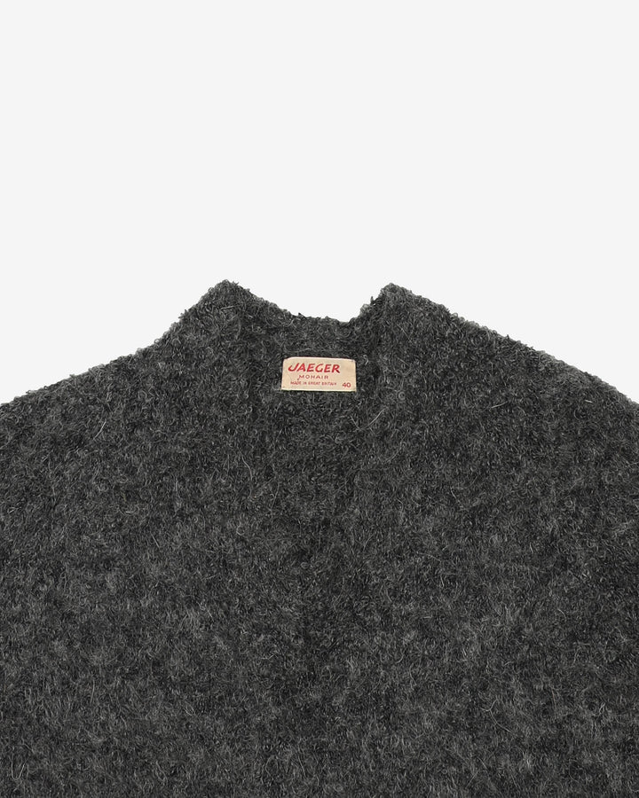 Vintage Jaeger Grey Mohair Knitted Jumper  - M