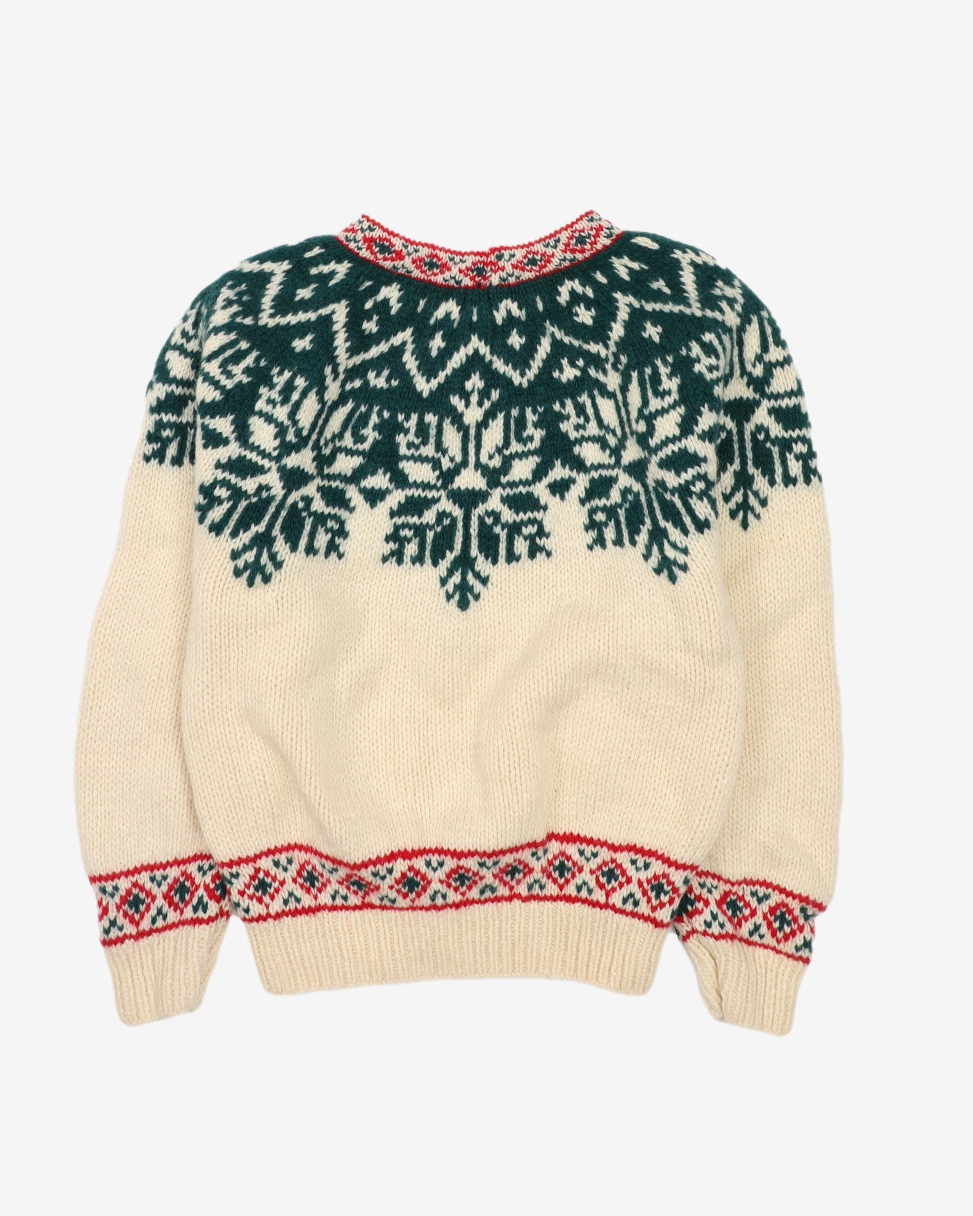 Eddie Bauer Fair Isle Style Knitted Wool Jumper - S