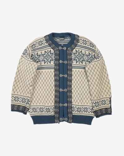 Dale Of Norway Patterned Wool Cardigan - M / L