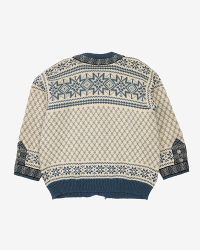 Dale Of Norway Patterned Wool Cardigan - M / L