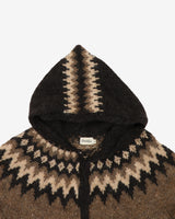 Icelandic Hooded Patterned Wool Cardigan - M