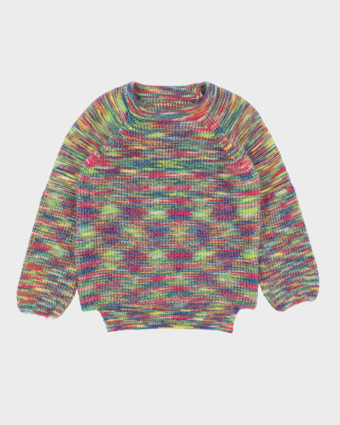 Y2K Rainbow Melange Long Sleeve Knitted Jumper - S