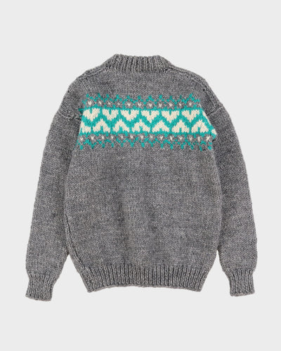 Hand Knitted Fair Isle Style Wool Knitted Jumper - XXS