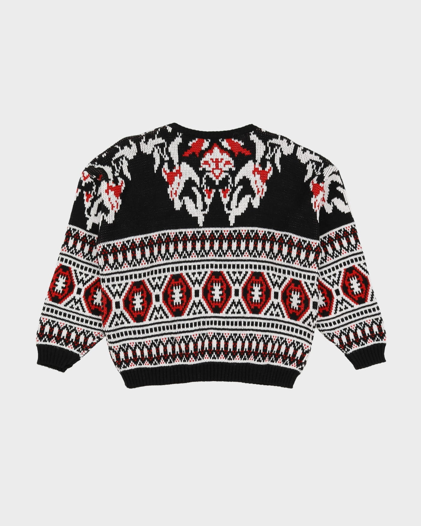 1990s Made In USA Patterned Knitted Jumper - M