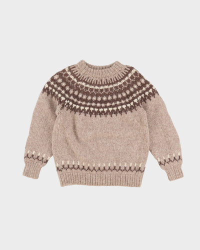 1970s Fair Isle Wool Knitted Jumper - XS / S