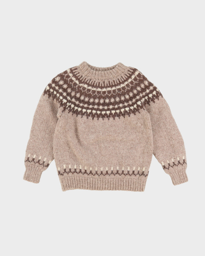 1970s Fair Isle Wool Knitted Jumper - XS / S