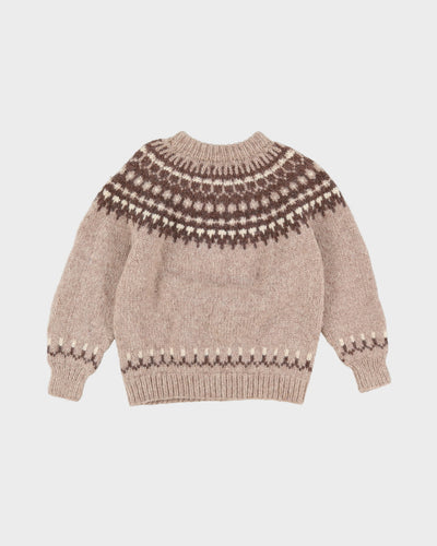 1970s Fair Isle Wool Knitted Jumper - XS / S