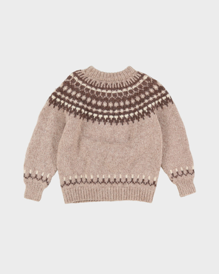 1970s Fair Isle Wool Knitted Jumper - XS / S