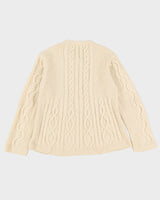 Inis Crafts Ireland Knitted Beige Wool Cardigan - M