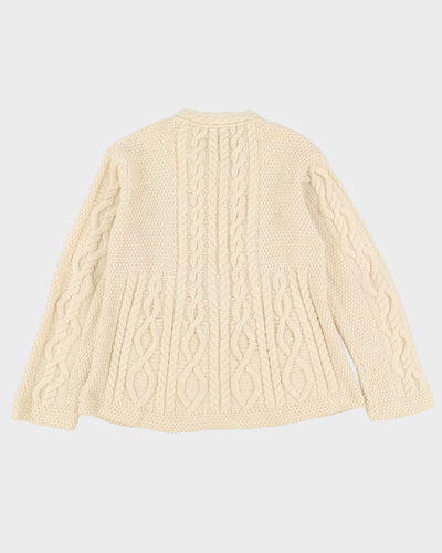 Inis Crafts Ireland Knitted Beige Wool Cardigan - M
